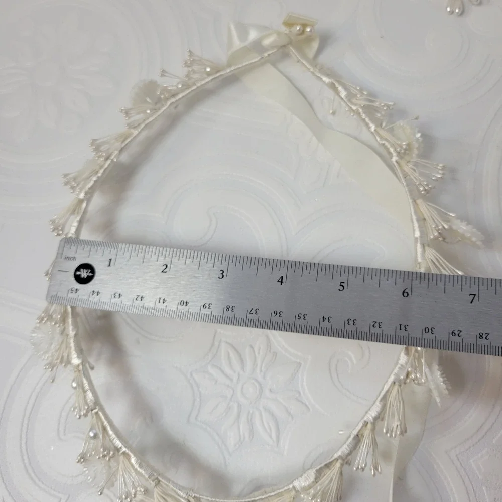 Vintage Greek Stefana Wedding Crowns Ivory Pearls Floral 1980's‎ Orthodox